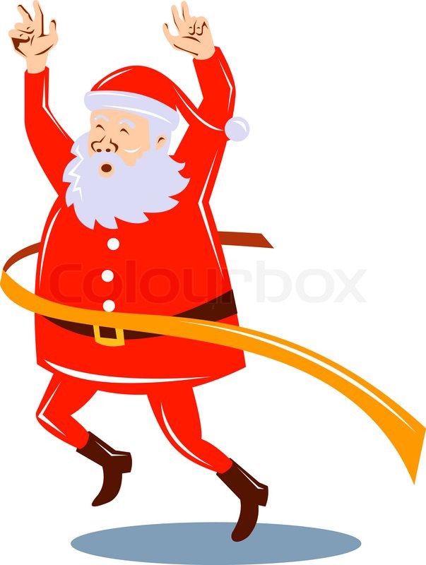 603x800 Father Christmas Santa Claus Running A Race Stock Photo Colourbox