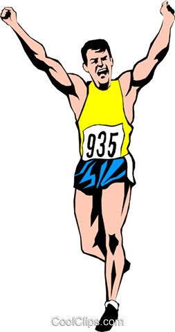 253x480 Runner Finishing Race Royalty Free Vector Clip Art Illustration