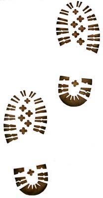 208x400 Male Shoe Footprint Vector Clip Art. Black