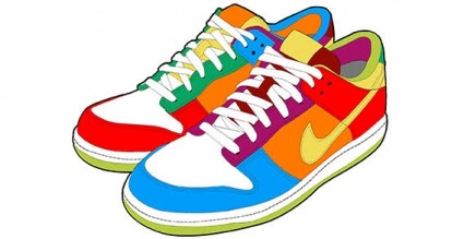 425x219 Running Shoes Clipart