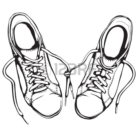 450x450 Shabby Running Shoes In Black Ink Royalty Free Cliparts, Vectors