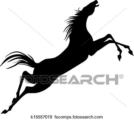 450x404 Clip Art Of Jumping Horse Silhouette K15557019