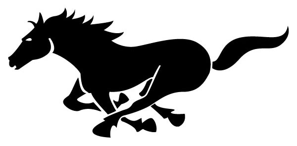 600x295 Running Horse Silhouette Clipart