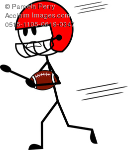 257x300 Art Image Of A Stick Figure Football Player Running With The Ball