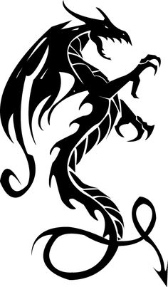 236x403 Funky Dragon Tattoo Design Stencil On Paper Tattoo