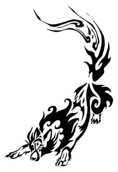 Running Wolf Tattoo Clipart | Free download on ClipArtMag
