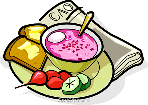 480x342 Russian Cuisine Borsch With Bread Royalty Free Vector Clip Art