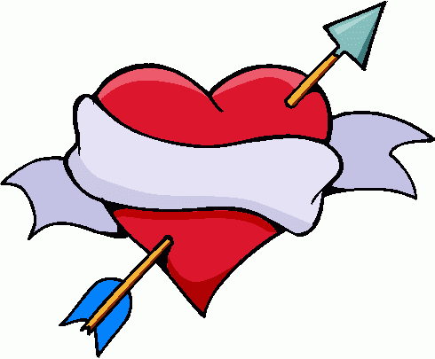 490x405 Heart With Arrow Clipart