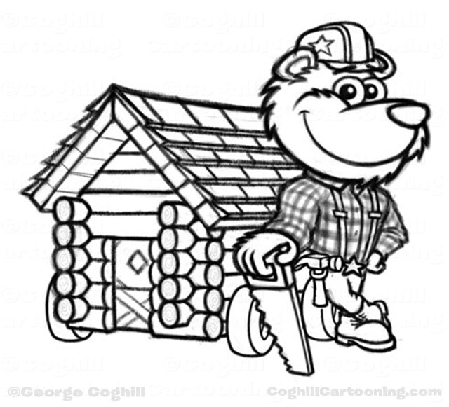 640x581 Cabin Clipart Sketch