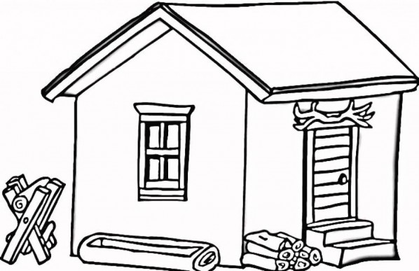 598x387 Cabin Clipart Black And White