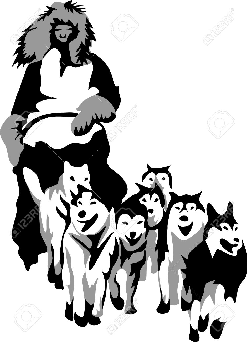 940x1300 Nature Outdoors Dog Sled Clipart