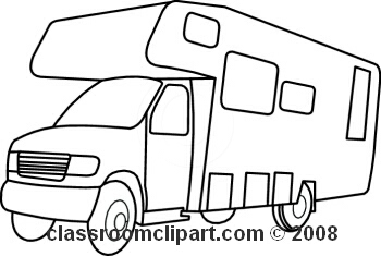 350x235 Rv Black And White Clipart