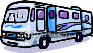 300x173 Rv Camping Trailer Royalty Free Clipart Picture