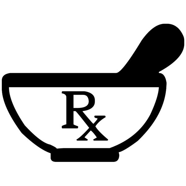 600x600 Rx Symbol Mortar Pestle Clipart Image