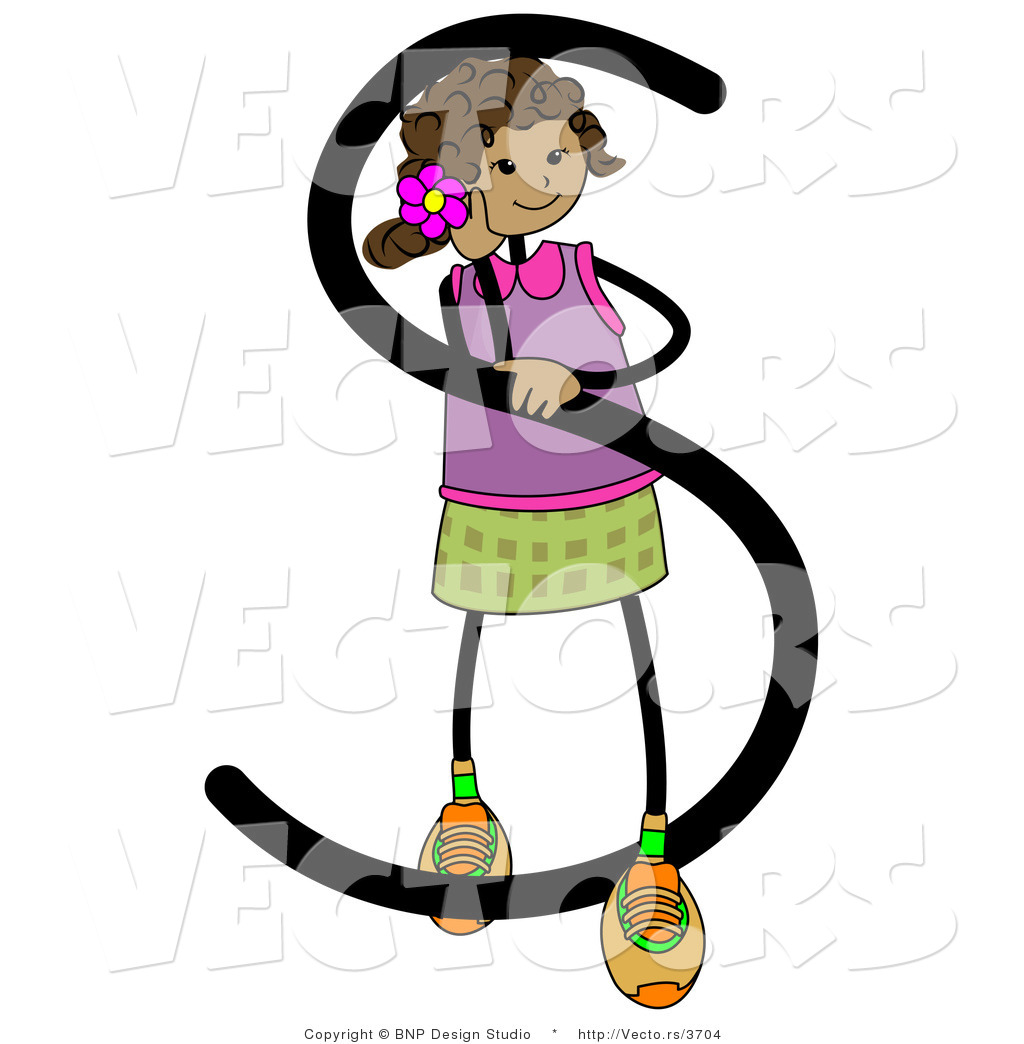 1024x1044 Vector Of An Alphabet Letter S With A Stick Figure Girl By Bnp