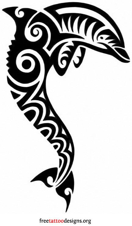 433x740 Tribal Dolphin Tattoo Design Carvingwood, Bone, Glass