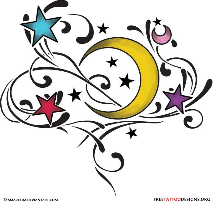700x669 Best Moon Star Tattoo Ideas Moon Sun Star