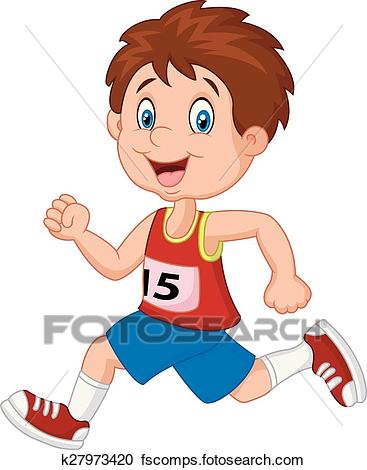 367x470 Clipart Of Cartoon Boy Follow The Race K27973420