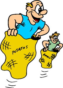 216x300 Sack Racing Clip Art