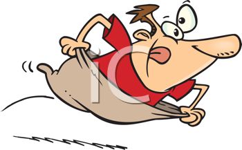 350x217 Cartoon Of A Dad In A Sack Race
