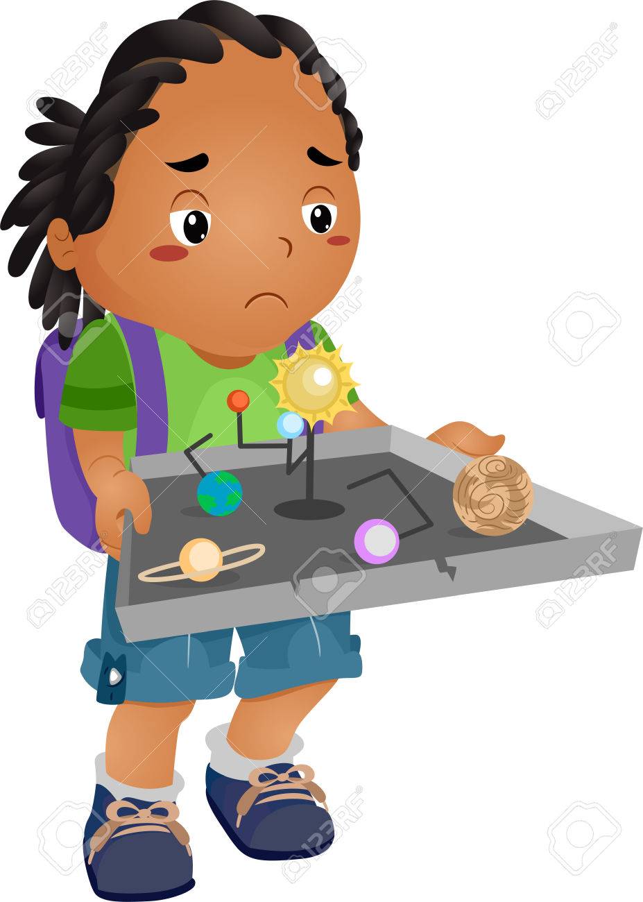 927x1300 Illustration Of A Sad Boy Carrying A Project That Has Just Been