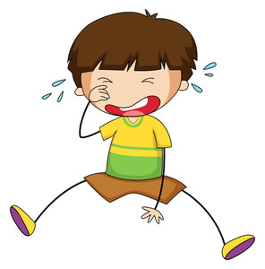 296x300 Sad Boy Crying His Tears Out Illustration Royalty Free Stock Image