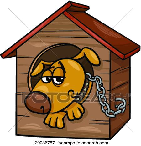 450x467 Clip Art Of Sad Dog In Kennel Cartoon Illustration K20086757