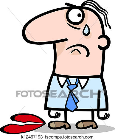 386x470 Clipart Of Sad Man On Valentines Day Cartoon K12467193