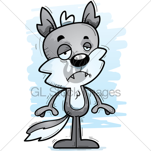 500x500 Sad Cartoon Male Wolf Gl Stock Images