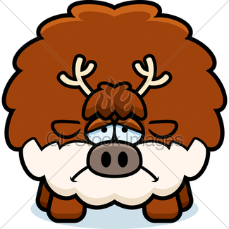 325x325 Sad Cartoon Reindeer Gl Stock Images