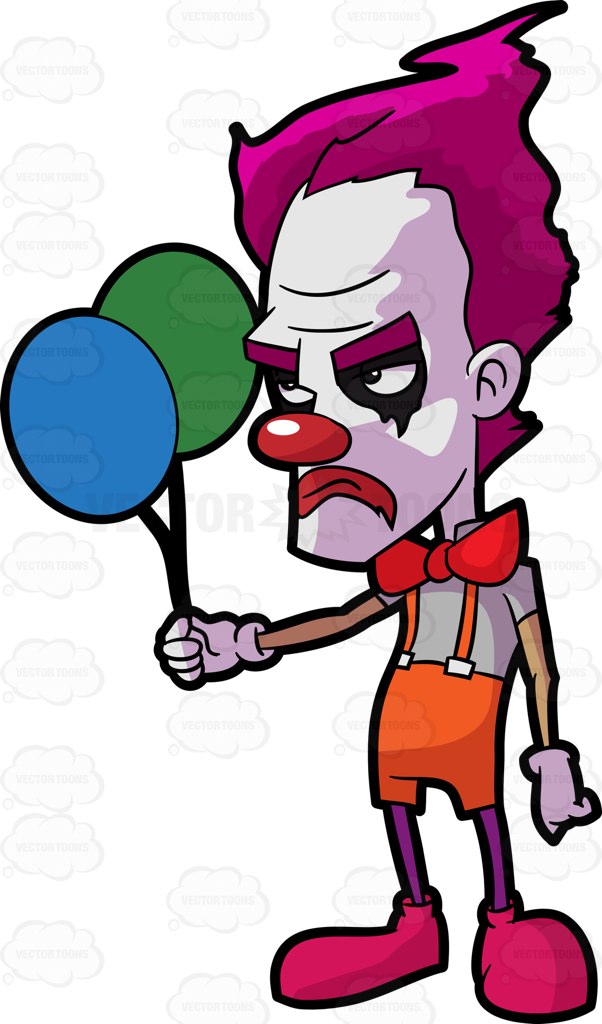 602x1024 A Creepy Sad Clown At A School Cafeteria Cartoon Clipart