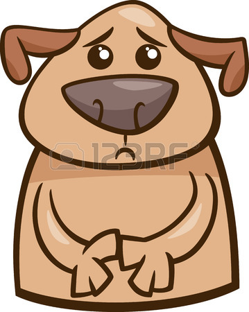 359x450 Cartoon Illustration Of Funny Dog Expressing Sick Mood Or Emotion