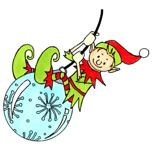 600x600 Elf Clipart Stamp