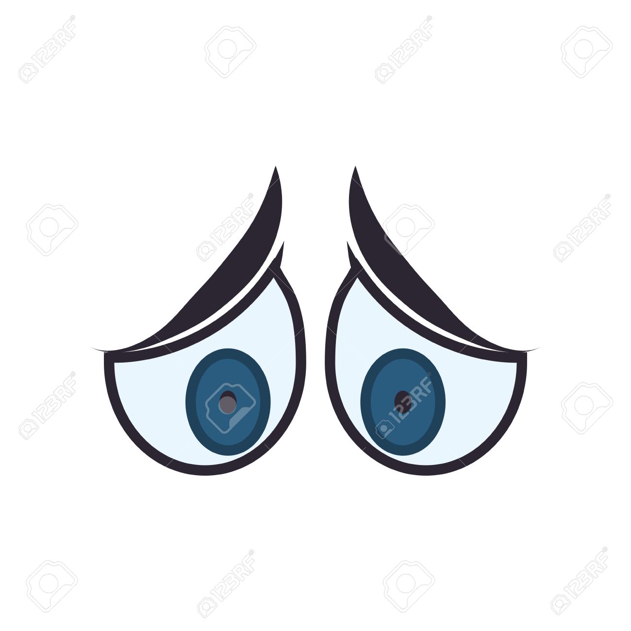1300x1300 Face Sad Eyes Expression Cartoon Icon. Isolated And Flat