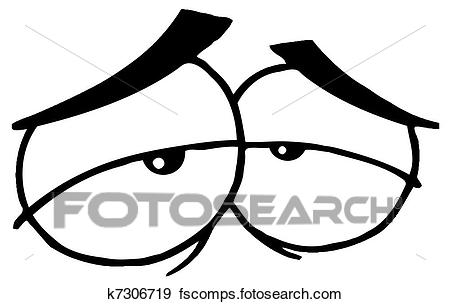 450x304 Clip Art Of Sad Cartoon Eyes K7306719