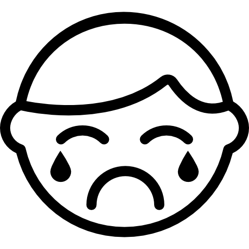 512x512 Cry, Interface, Weep, Emoticon, Gestures, Sad, Crying, Sadness Icon