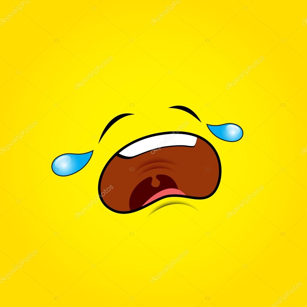 1024x1024 Crying Sad Emoticon Face Stock Vector I.petrovic