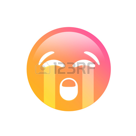 450x450 The Golden Glitter Emoji Sad Face With Crying Tear Icon Stock