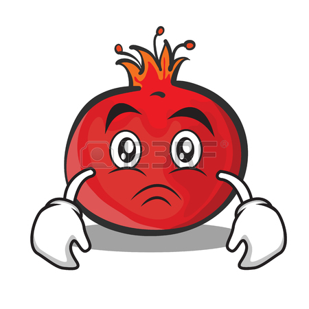 450x450 Smile Face Pomegranate Cartoon Character Style Royalty Free