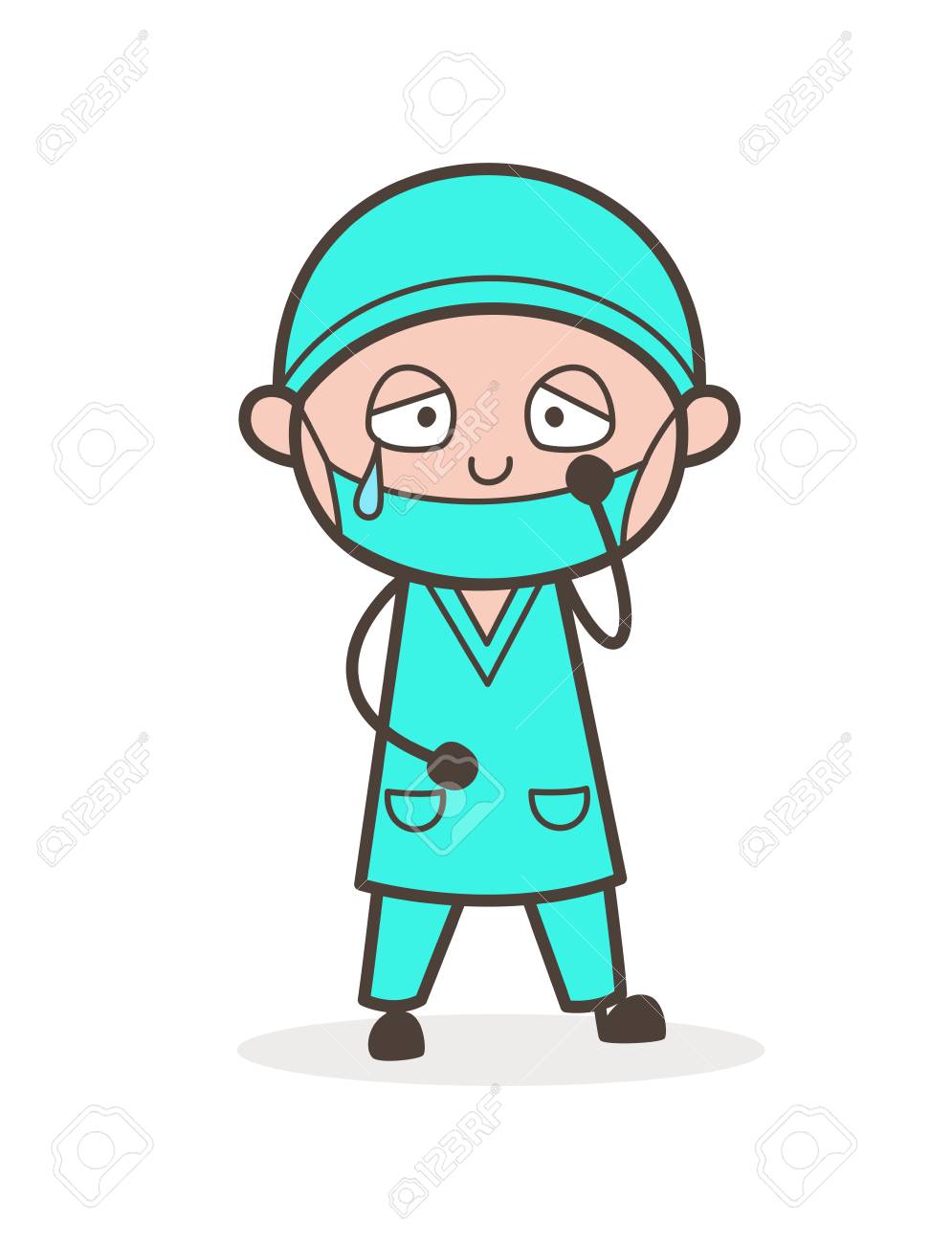 995x1300 Cartoon Emotional Physiatrist Doctor Sad Face Vector Royalty Free