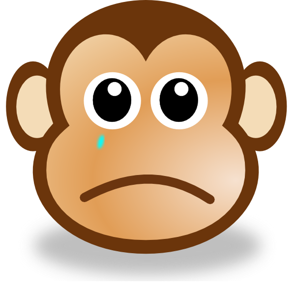 600x596 Sad Monkey Face 3 Clip Art