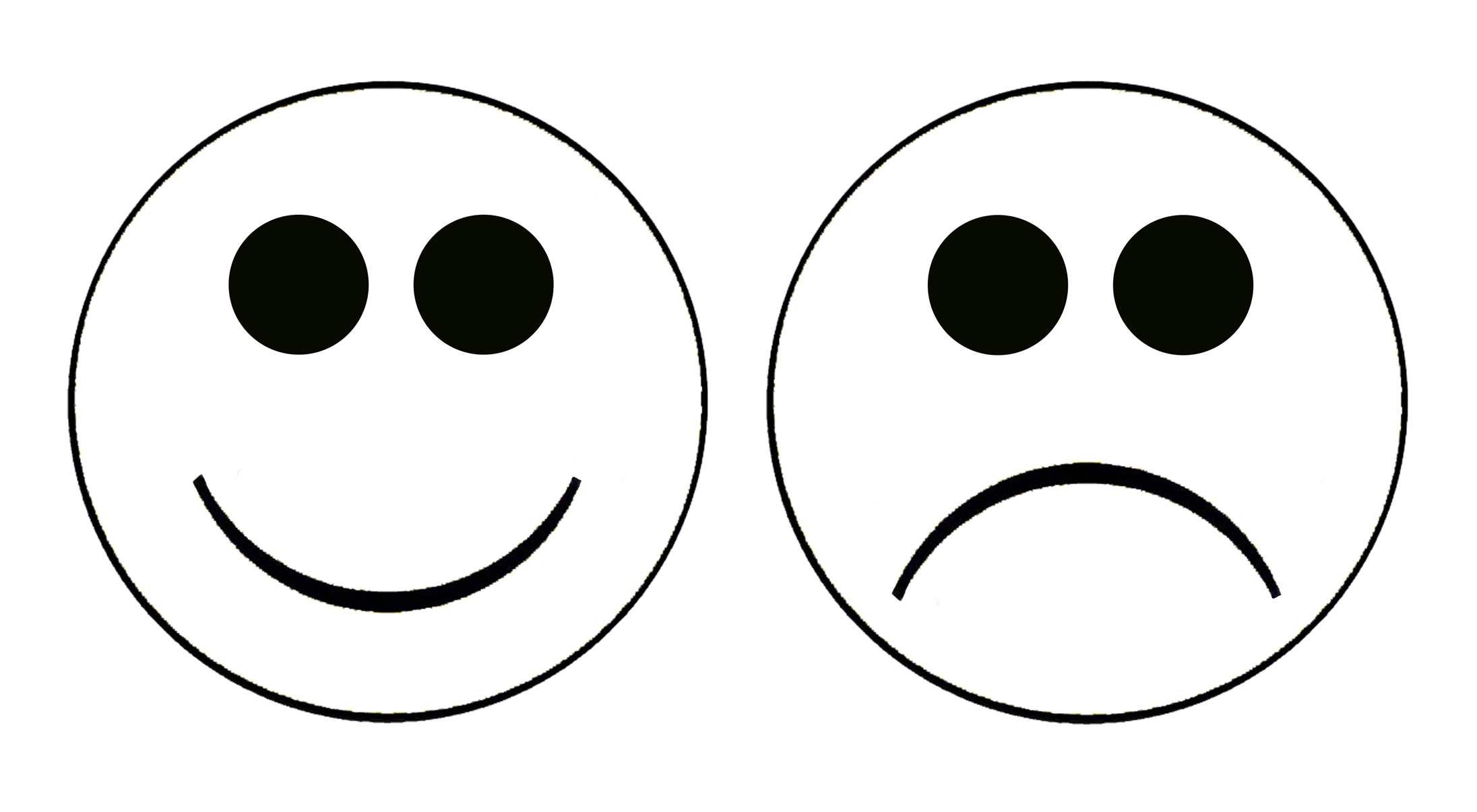 2192x1206 Smiley Clipart Black And White