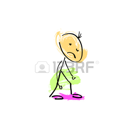 450x450 Hand Drawing Sketch Doodle Human Stick Figure Sad Guy Royalty Free