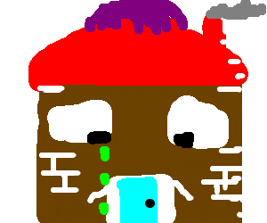 300x250 Sad House Crying Green And Wearing A Brown Toupe