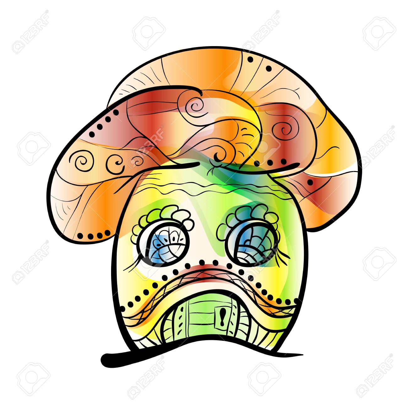 1300x1300 Fantasy Mushroom Sad House. Cute Little House. Fairy Little Magic