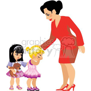 300x300 Royalty Free A Teacher Patting A Sad Little Girl On The Head