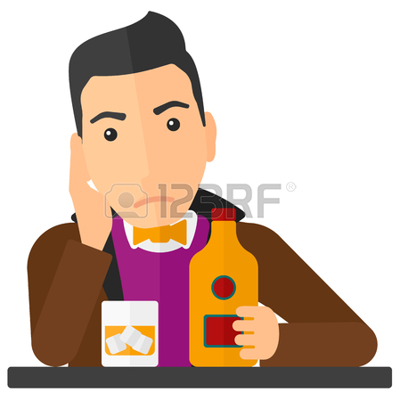 449x450 Man Drinking Alcohol From A Green Bottle Royalty Free Cliparts