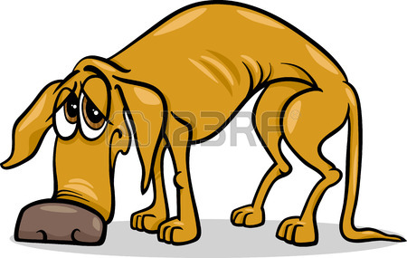 450x285 Black And White Cartoon Illustration Of Cute Sad Dog Or Puppy