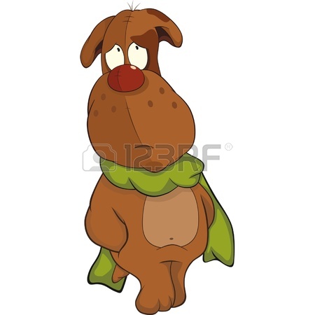 450x450 Sad Dog A Scarf. Cartoon Royalty Free Cliparts, Vectors,