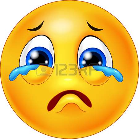450x450 Illustration Of Cartoon Emoticon Crying With Tears, Isolated